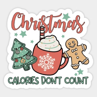 Christmas Calories Don't Count, Funny Xmas Sticker